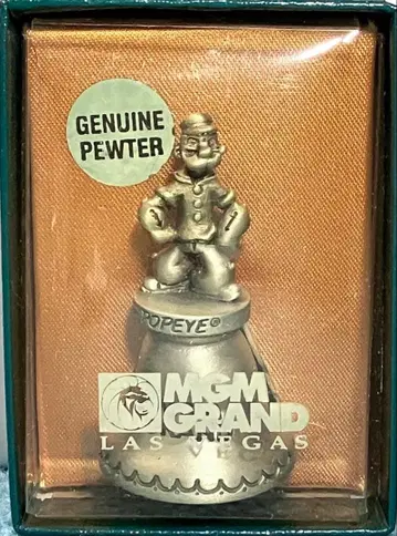 MGM GRAND 백랍제 주석 합금제 뽀빠이 벨 종 당시물