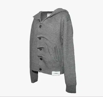 theredthread S button knit hoodie grey