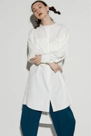 UN3D. 포켓 롱 셔츠