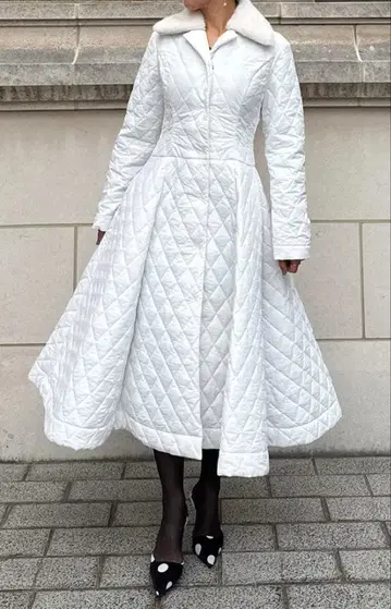 JENE 기능성 면 퀼팅 드레스 코트