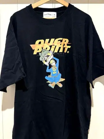 over Print XL 블랙 T셔츠