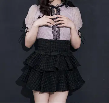 pium 티어드 프릴 도리 미니 스커트