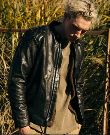 주말 세일 Schott 블랙 가죽 라이더 자켓 Msize