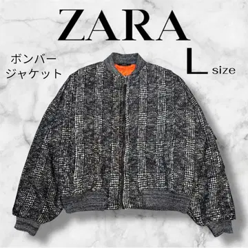 [ 컨디션 최상 ] ZARA 오버 사이즈 헤링본 봄버 자켓 L 사이즈
