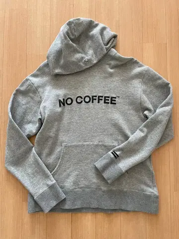 NO COFFEE 그레이 후드 부착 후드티