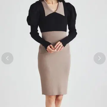 rienda 리엔다 바이컬러 첼시 컬러 니트 원피스