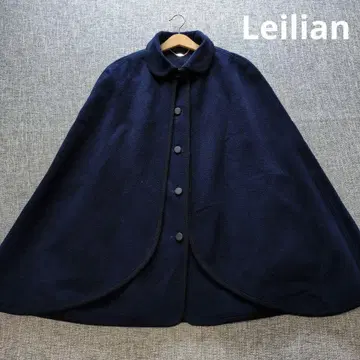 레리안 둥근 카라 판초 코트 울 로얄 블루 착용감 없는 새상품급