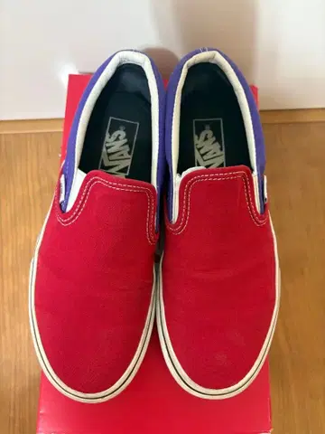 반스 통굽 슬립온 레어 콜라보 빨간색 보라색 그린 한정판 23.5cm