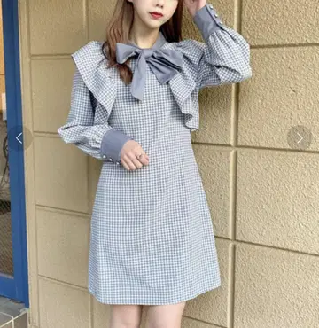 TITTY&CO. 보타이 체크 미니 원피스