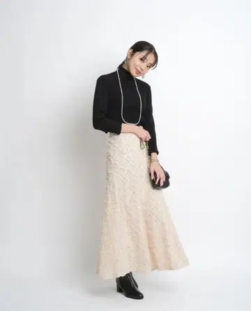 JUSGLITTY 프린지 체크 플레어 스커트