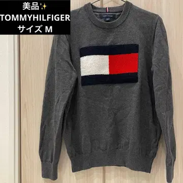 새상품급 TOMMYHILFIGER 그레이 니트 스웨터 M 보아 디자인
