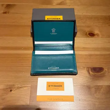 ETTINGER 명함지갑 블랙 터콰이즈