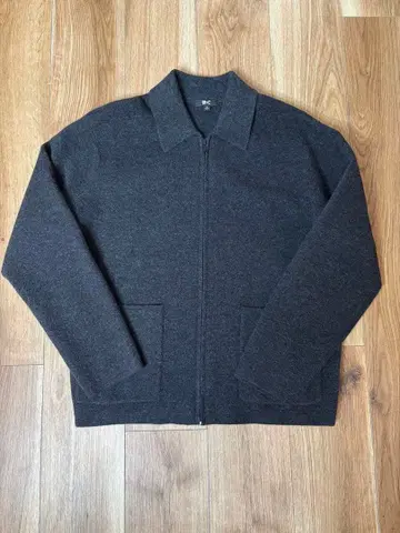 유니클로 c 니트 풀 지퍼 자켓 다크 그레이