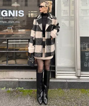 ROYAL PARTY*퍼 트리밍 테일러드 재킷 코트