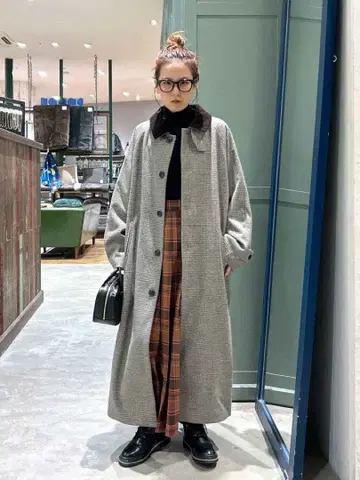 niko and - 코트 롱 코트 체크 코트