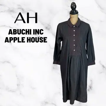 [ABUCHI INC APPLE HOUSE] 투톤 셔츠 원피스 면 린넨