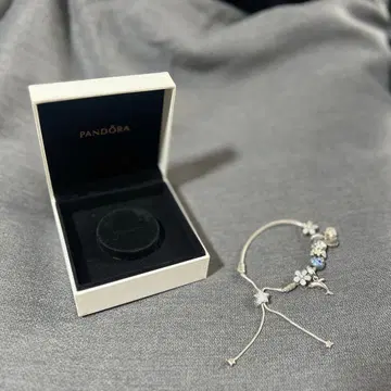 판도라 실버 소재 참 포함 팔찌