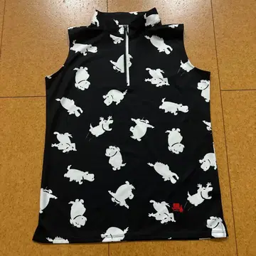 새상품급 피체 골프 슬리브리스 셔츠 켄켄 패턴 네이비 M 사이즈