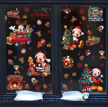 159. 미키마우스 크리스마스 윈도우 스티커 3개 세트