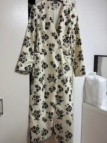 AMAIL 플라워 프린트 슬릿 원피스 드레스 꽃무늬