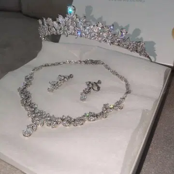 브라이덜 액세서리 세트 티아라 목걸이 귀찌