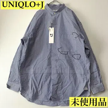 [ 미사용품 ] 유니클로 +j 수피마 코튼 오버 사이즈 스탠드 카라 셔츠