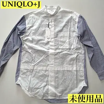 [ 미사용품 ] 유니클로 +j 수피마 코튼 오버 사이즈 스탠드 카라 셔츠