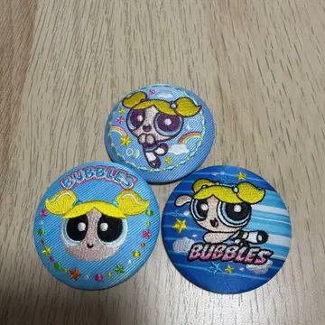 파워퍼프걸 파워퍼프 버블스 자수 캔 배지 3개 세트