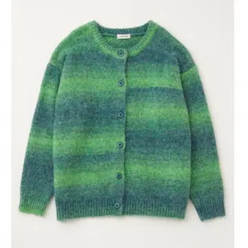 새상품급 LAGUAGEM 니트 가디건 그라데이션 그린 겉옷