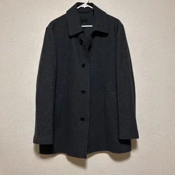 Luxury fabric MOON 울 체스터 코트 다크 그레이