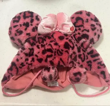 디즈니 팬캡 미니 레오파드 무늬 핑크 모자 미니
