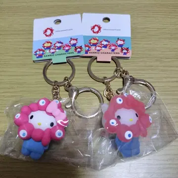 산리오 x 미야쿠미야쿠  마스코트 키링 클리어 & 파스텔 키티