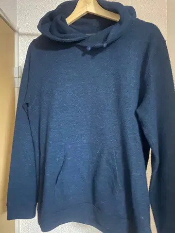 네이비 후드 부착 후드티 일본제