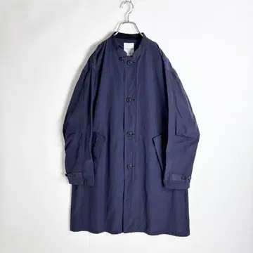 STILL BY HAND 스탠드 카라 오버코트 드롭 숄더