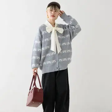 w closet 리본 빅 가디건