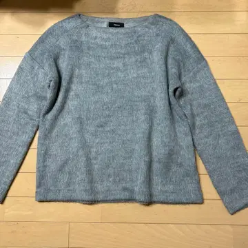 띠어리 theory 풀오버 인조 모피 니트 그레이