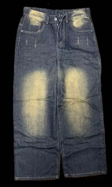 다크 블루 스트레이트 레그 데님 페이드