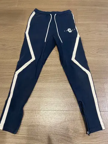 CRONOS 네이비 조거 팬츠 사이드 스트라이프