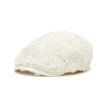 AWESOME NEEDS 꽃무늬 니트 모자 화이트