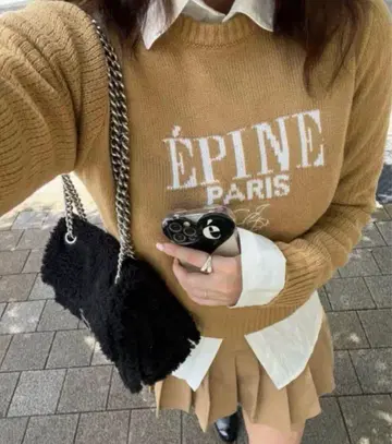 Epine paris knit 카멜 브라운 니트 에피누