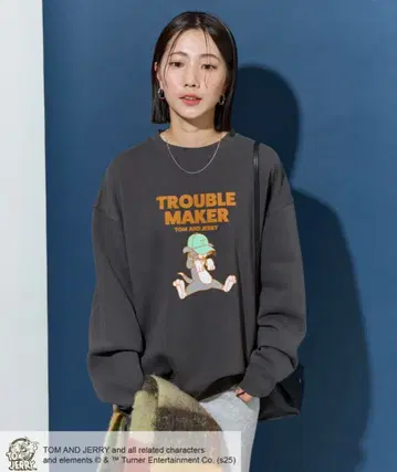 한정판 전개 TOM AND JERRY/톰과 제리 플로키 로고 맨투맨