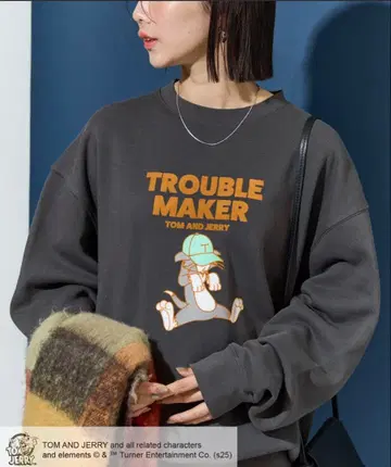 한정판 전개 TOM AND JERRY/톰과 제리 플로키 로고 맨투맨