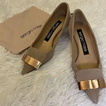 세르지오로시 베이지 스웨이드 펌프스 힐 sr1 플레이트 21