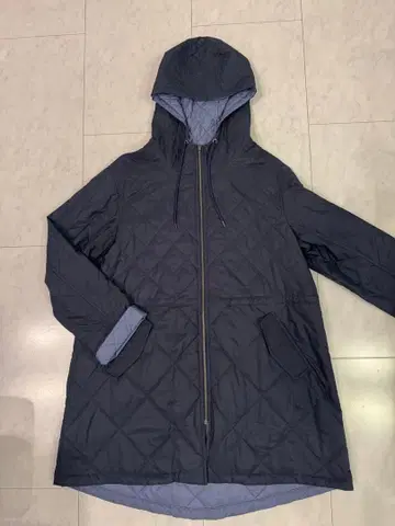 Firosa 네이비 퀼팅 자켓 후드 부착
