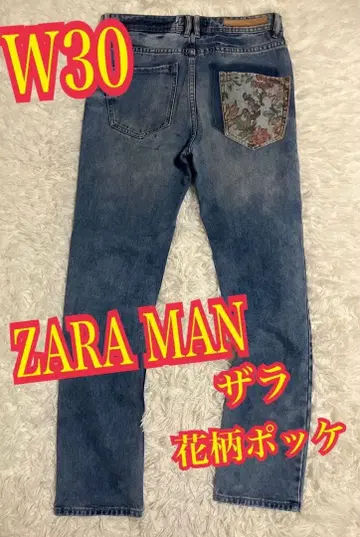 ZARA MAN 자라맨 데님 팬츠 청바지 꽃무늬 포케 W30