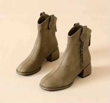 여성용 숏부츠 중간 힐