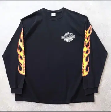 빈티지 00s 할리데이비슨 파이어 프레임 롱T