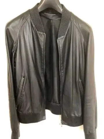 블랙 가죽 봄버 자켓 라이더