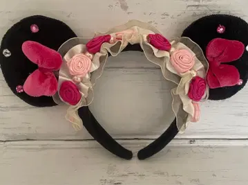 미니 머리띠 장미 레이스 꽃 레어
