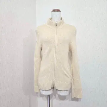 ESPIE 캐시미어 100% 하이넥 니트 가디건 아이보리 계열 (40)